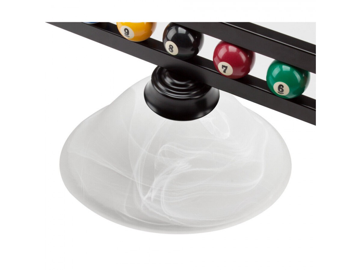 Lampara colgante de 149 cm decorada con ruedo de pool para mesa de billar con 3 sombras de vidrio blanco
